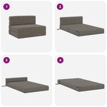 vidaXL Canapé-lit pliable Gris clair 70 x 80 x 60 cm Tissu