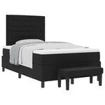 vidaXL Lit à ressorts avec tête de lit Noir 120 x 190 cm tissu