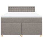 vidaXL Sommier à lattes de lit avec matelas Taupe 140x190 cm Tissu
