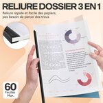 5 Kit de Reliure A4 sans perforation sans Relieuse- ACROPAQ - 5 Baguettes & 5 Transparentes & 5 couverture- Jusqu'à 60 feuilles