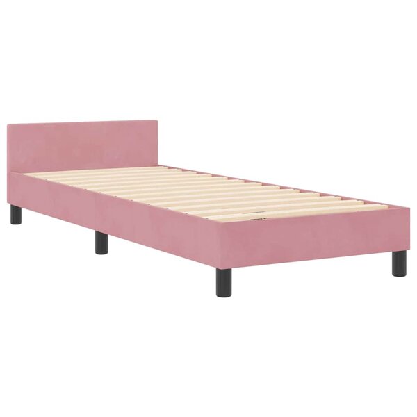 vidaXL Cadre de lit avec tête de lit Rose 80 x 200 cm Velours