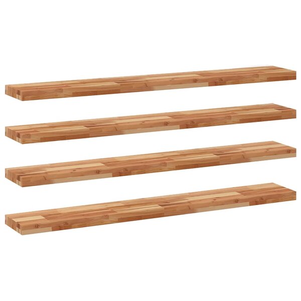 vidaXL Étagères flottantes 4 Pièces 160x20x4 cm acacia massif à l'huile