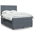 vidaXL Sommier à lattes de lit et matelas Gris foncé 140x200cm Velours