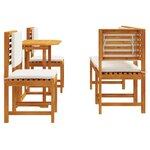 vidaXL Ensemble bistro de jardin 4 Pièces Marron Bois d'acacia massif