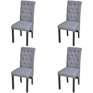 vidaXL Chaises à manger lot de 4 gris clair tissu