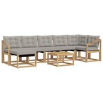 vidaXL Ensemble de canapés d'extérieur 8 pc Blanc et gris clair