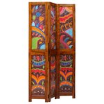 vidaXL Paravent 3 panneaux marron 35x1.5x160 cm en bois massif acacia