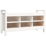Banc banquette d'entrée meuble chaussure 110 x 40 x 60 cm bois de pin massif blanc 02_0010943