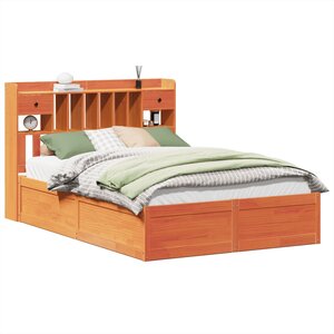 vidaXL Cadre de lit sans matelas cire marron 140x200cm bois pin massif
