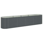vidaXL Lit surélevé de jardin 400x80x81 cm Acier galvanisé Gris