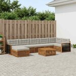 vidaXL Ensemble de canapés d'extérieur 8 pc Naturel et gris clair