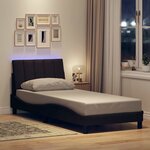 vidaXL Cadre de lit sans matelas marron foncé 90x200 cm tissu