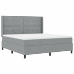 vidaXL Lit à ressort LED avec matelas Gris clair 180 x 200 cm tissu