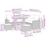 Set de 8 Pièces de Canapé de Jardin avec Coussins Gris Poly Rotin Acacia