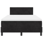 Lit à ressorts avec matelas vidaXL Noir Petit Double Velours