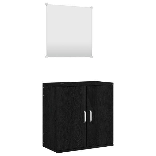 vidaXL Ensemble de meubles salle de bain 2 Pièces noir bois d'ingénierie