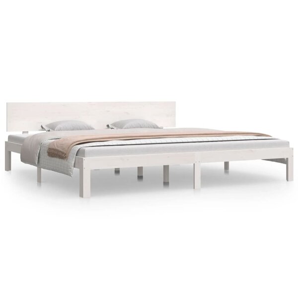 vidaXL Cadre de lit sans matelas blanc bois massif de pin 200x200 cm