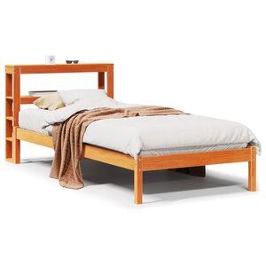 vidaXL Cadre de lit avec tête de lit sans matelas cire marron 90x190cm