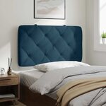 vidaXL Coussin de tête de lit bleu 80 cm velours