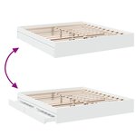 vidaXL Cadre de lit avec tiroirs sans matelas blanc 180x200 cm