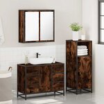 vidaXL Ensemble de meubles de salle de bain 3 Pièces Chêne fumé