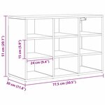 vidaXL Meuble à chaussures avec étagère Chêne noir 77.5 x 30 x 51 cm
