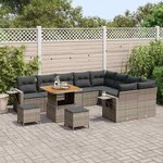 vidaXL Ensemble de canapé de jardin 12 Pièces Gris polyrotin