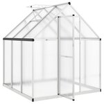 vidaXL Serre avec cadre de base argent 169x169x195 cm aluminium
