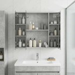 vidaXL Armoire Miroir de Salle de Bain Gris béton 80 x 14.5 x 70 cm