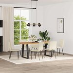 vidaXL Chaises à manger lot de 6 crème velours