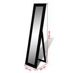 Vidaxl miroir sur pied pleine longueur noir