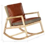 vidaXL Chaise à bascule Marron Cuir véritable et manguier massif