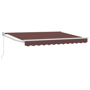 vidaXL Auvent rétractable Marron 3 5 x 2 m 100  Polyester et Aluminium