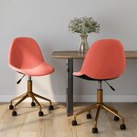 vidaXL Chaises pivotantes à manger lot de 2 Rose Velours