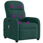 vidaXL Fauteuil de massage inclinable Vert foncé Tissu