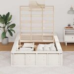 vidaXL Cadre de lit avec stockage Blanc 80 x 200 cm bois