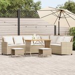vidaXL Salon de jardin avec coussins forme de L 4 Pièces beige polyrotin