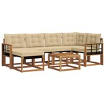 vidaXL Ensemble de canapés d'extérieur 7 pc Naturel et Beige