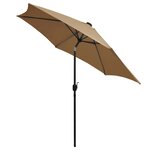 vidaXL Parasol de jardin avec lumières LED et mât en aluminium taupe