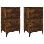 vidaXL Tables de chevet 2 Pièces chêne fumé 40x35x70 cm