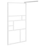 vidaXL Paroi de douche et étagère Blanc 115x195 cm Verre ESG&Aluminium