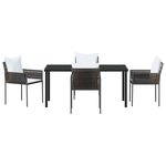 vidaXL Ensemble de salle à manger pour jardin 5 Pièces Marron Poly rotin