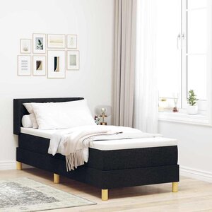 vidaXL Lit à ressorts avec matelas Noir 200 x 80 cm tissu