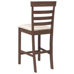 vidaXL Tabourets de bar avec coussins 2 Pièces marron bois massif d'hévéa