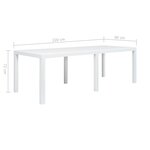 vidaXL Table de jardin Blanc 220x90x72 cm Plastique Aspect de rotin