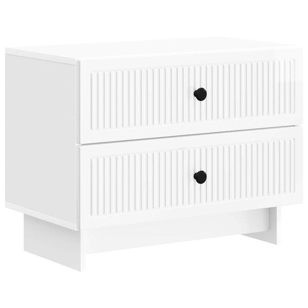 vidaXL Cabinet de chevet Blanc brillant 62 x 34 5 x 47 5 cm