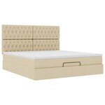 VidaXL Cadre de lit ottoman avec matelas crème 160x200 cm tissu