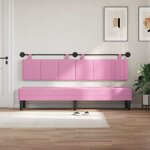 vidaXL Tête de lit suspendue Avec lumière LED Rose Tissu