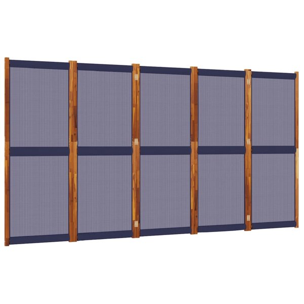 vidaXL Cloison de séparation 5 panneaux bleu foncé 350x180 cm