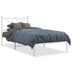 vidaXL Cadre de lit métal sans matelas avec tête de lit blanc 90x200cm